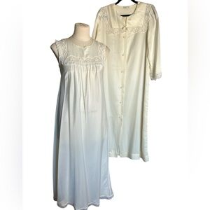 Vintage Christian Dior silk blend gown and robe set